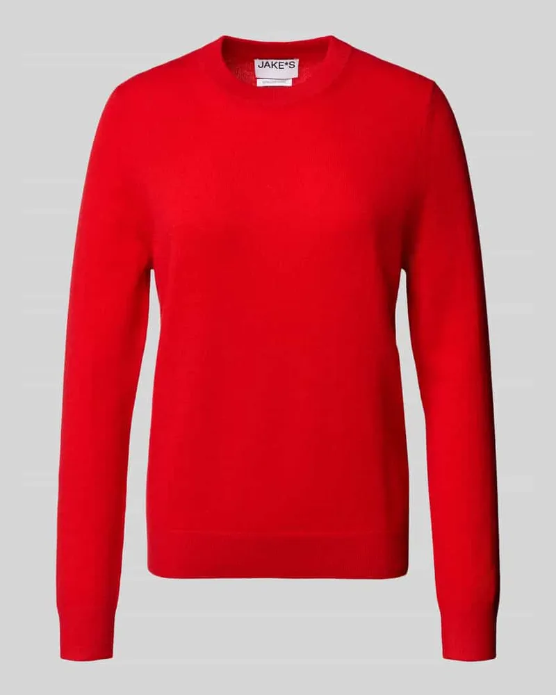 JAKE*S Strickpullover aus Kaschmir mit Rundhalsausschnitt Kirsche