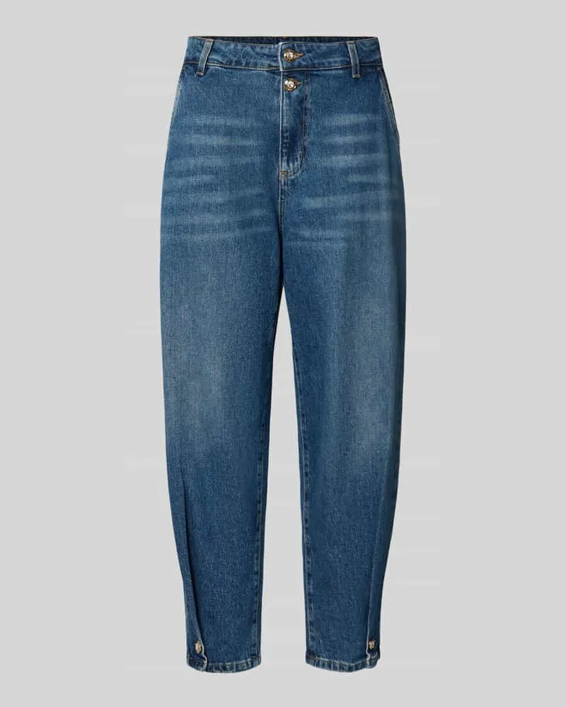 Liu Jo Regular Fit Jeans aus Baumwoll-Mix mit Ziersteinbesatz Jeansblau