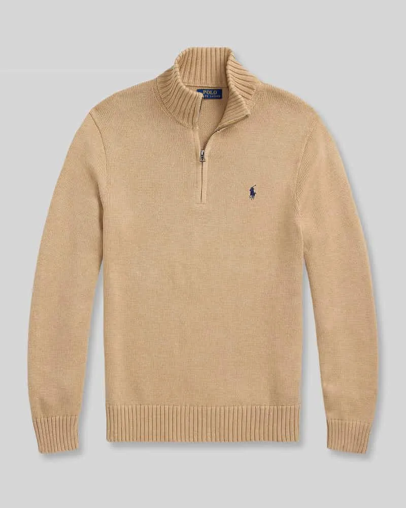 Ralph Lauren Regular Fit Troyer aus reiner Baumwolle Camel
