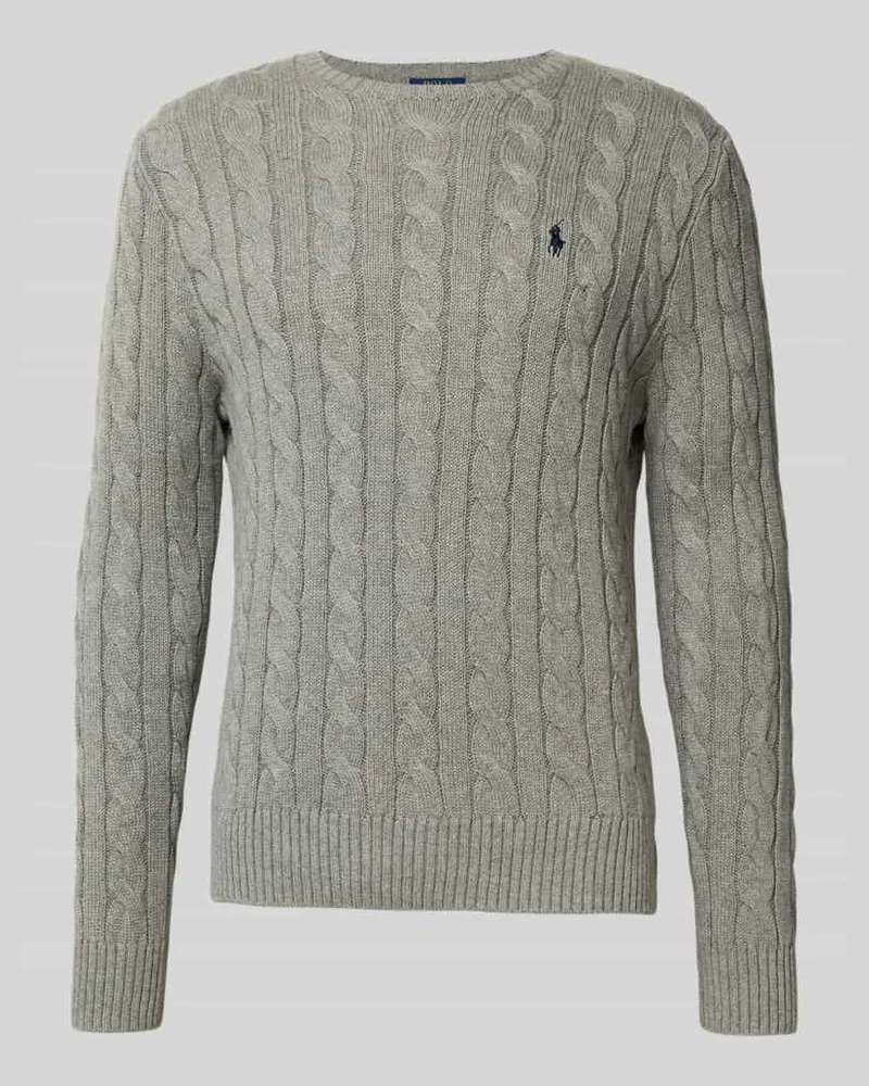 Ralph Lauren Strickpullover mit Label-Stitching Mittelgrau