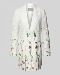 White Label Blazer mit floralen Stitchings Offwhite