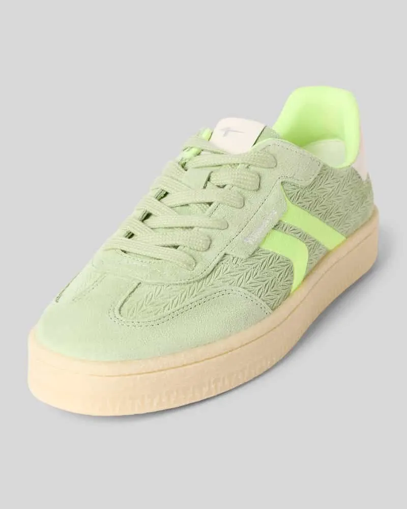 Tamaris Low Top Sneaker aus Rindsleder-Textile-Mix Gruen