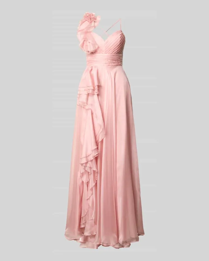 Vera Mont Abendkleid mit Volants und Herz-Ausschnitt Hellrosa