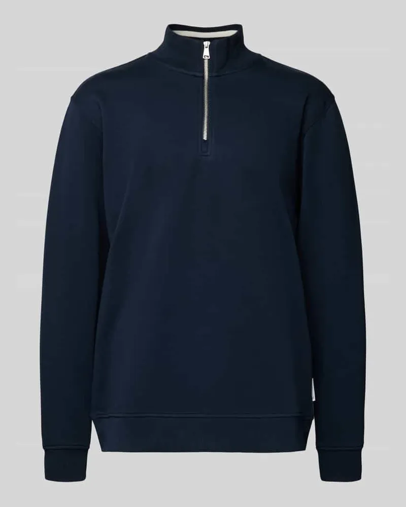 Marc O'Polo Regular Fit Troyer aus reiner Baumwolle Marine