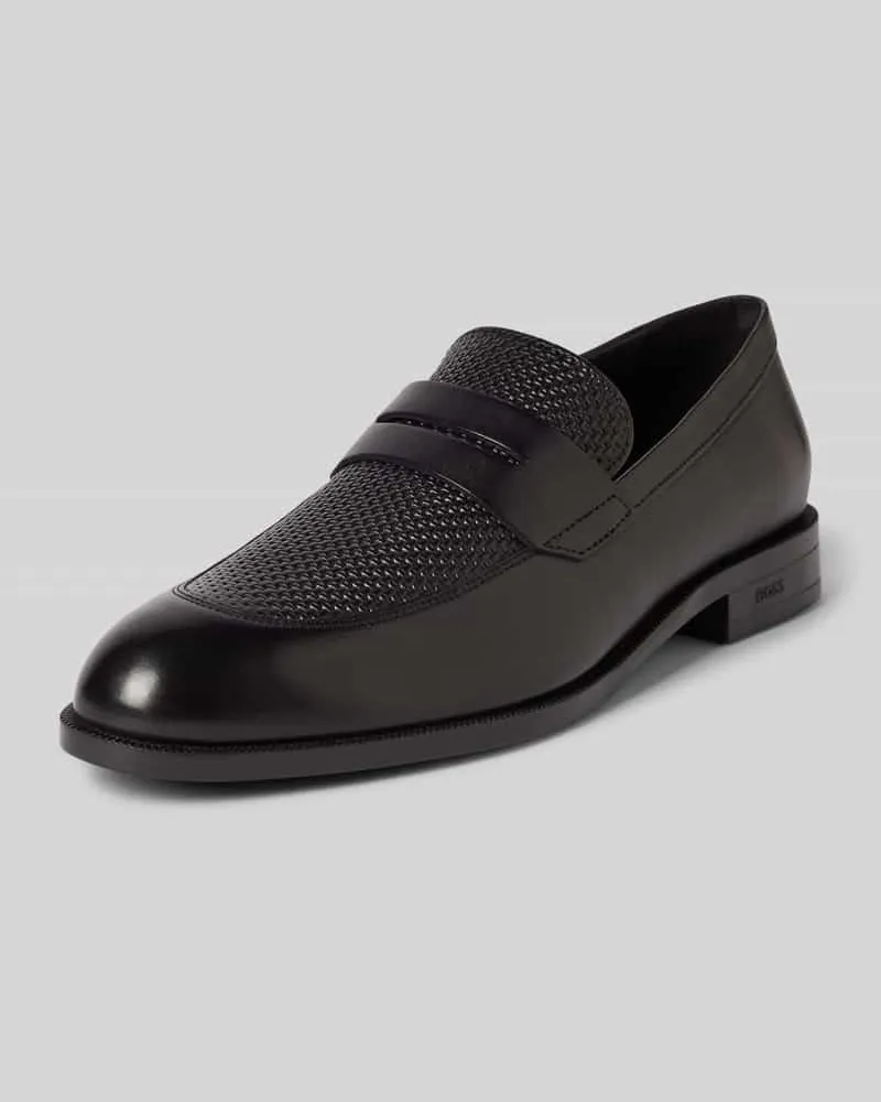 HUGO BOSS Loafers in Flecht-Optik Modell 'Tayil Black