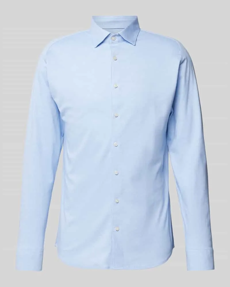 DESOTO Slim Fit Businesshemd aus Baumwolle Bleu