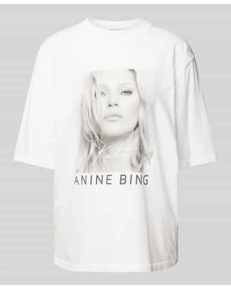 Anine Bing T-Shirt mit Label-Print Weiss