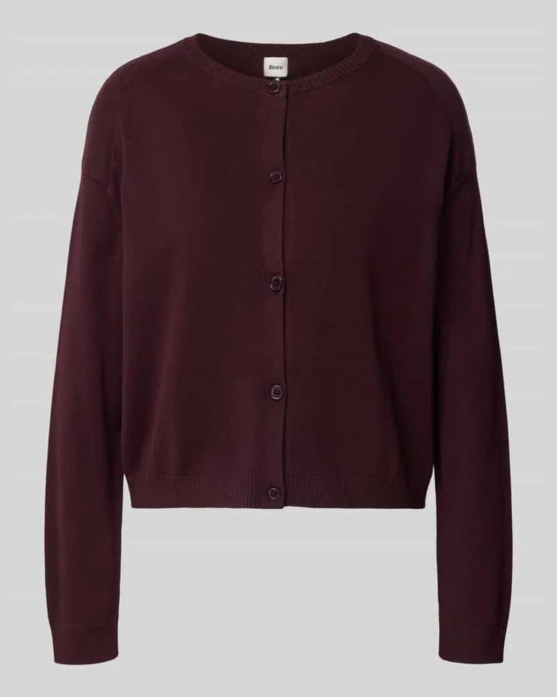 Brax Regular Fit Strickjacke aus reiner Baumwolle Modell 'Ann Bordeaux
