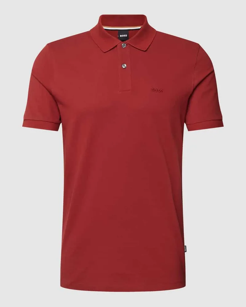 HUGO BOSS Slim Fit Poloshirt mit Label-Stitching Modell 'Pallas Bordeaux