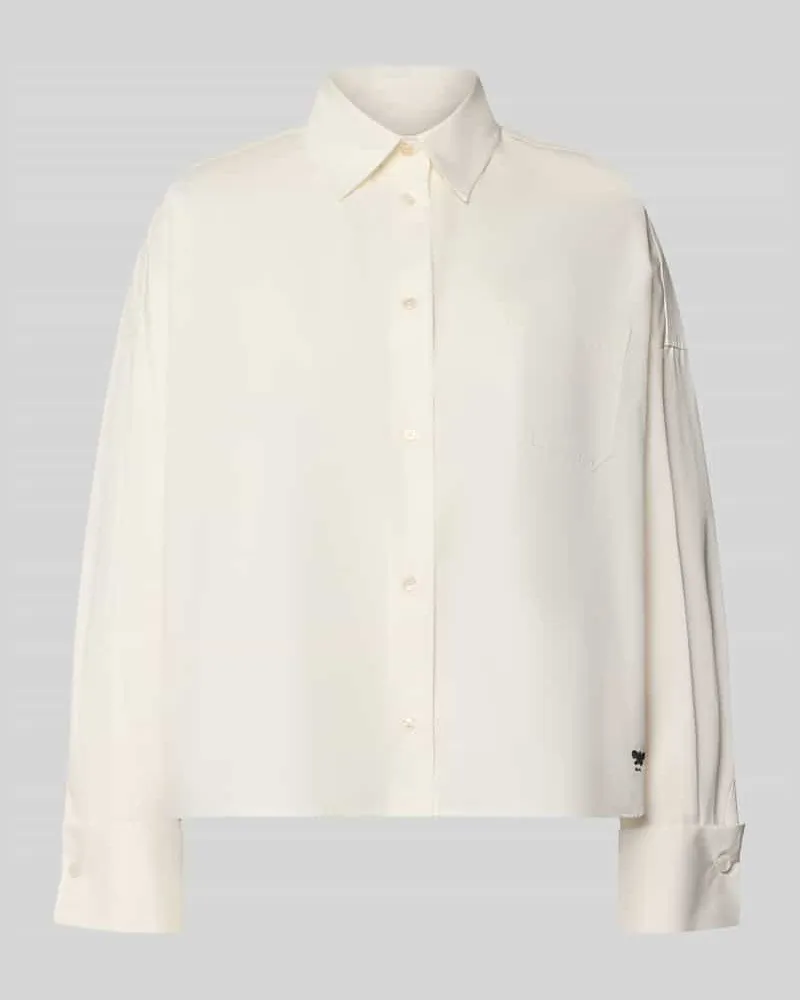Max Mara Loose Fit Langarmbluse aus reiner Baumwolle Modell 'OVATTA Weiss