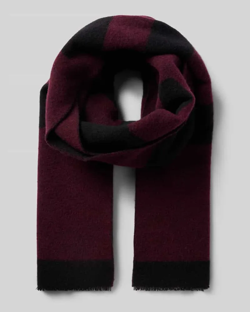HUGO BOSS Schal aus Woll-Mix Modell 'MARTYN Dunkelrot
