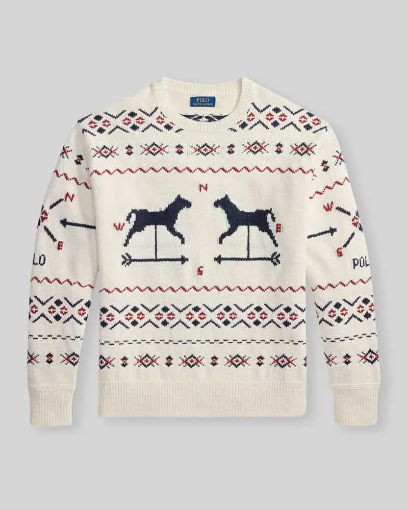 Ralph Lauren Regular Fit Strickpullover aus Baumwoll-Leinen-Kaschmir-Mix Offwhite