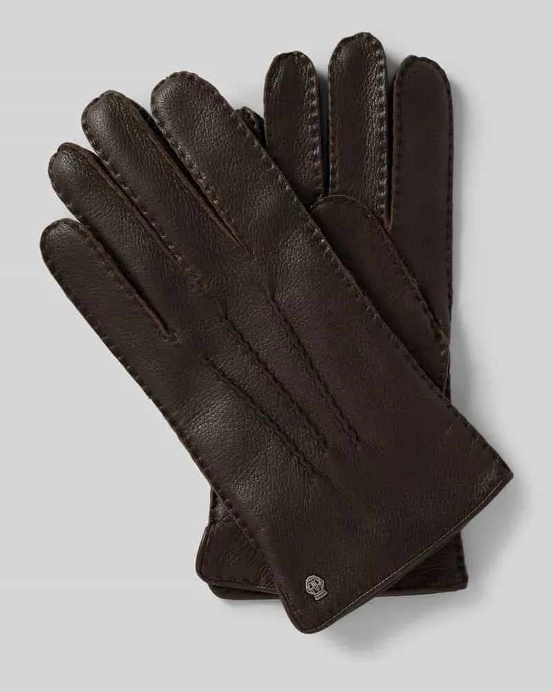 Roeckl Handschuhe mit Label-Detail Dunkelbraun