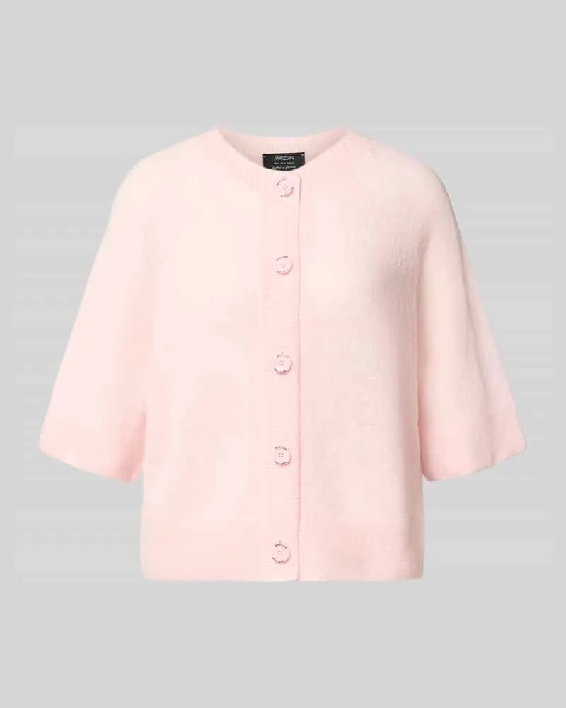 Marc Cain Regular Fit Cardigan aus Mohair-Alpaka-Mix in Strick-Optik Hellrosa