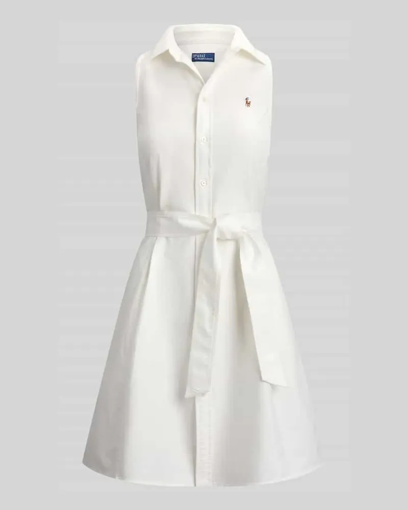 Ralph Lauren Regular Fit Polokleid aus reiner Baumwolle Weiss