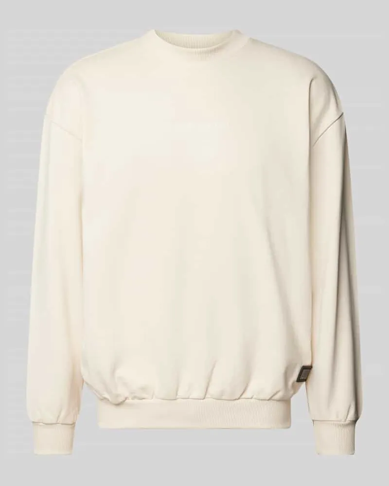 Carlo Colucci Sweatshirt mit Label-Print und -Badge Beige