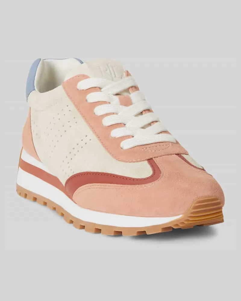 Ralph Lauren Sneaker aus echtem Leder mit Logo-Prägung Rose