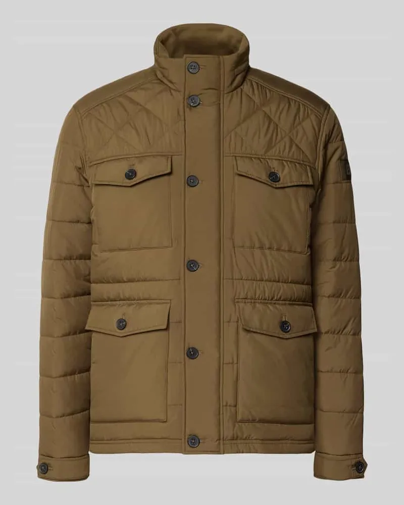 Brax Regular Fit Steppjacke mit Label-Patch Oliv