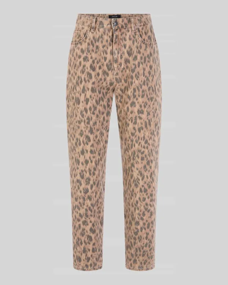 Marc Cain Barrel Jeans mit Denim-Struktur Dunkelbraun