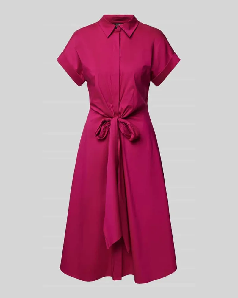 Ralph Lauren Midikleid mit Bindedetail Modell 'HAKAN Fuchsia