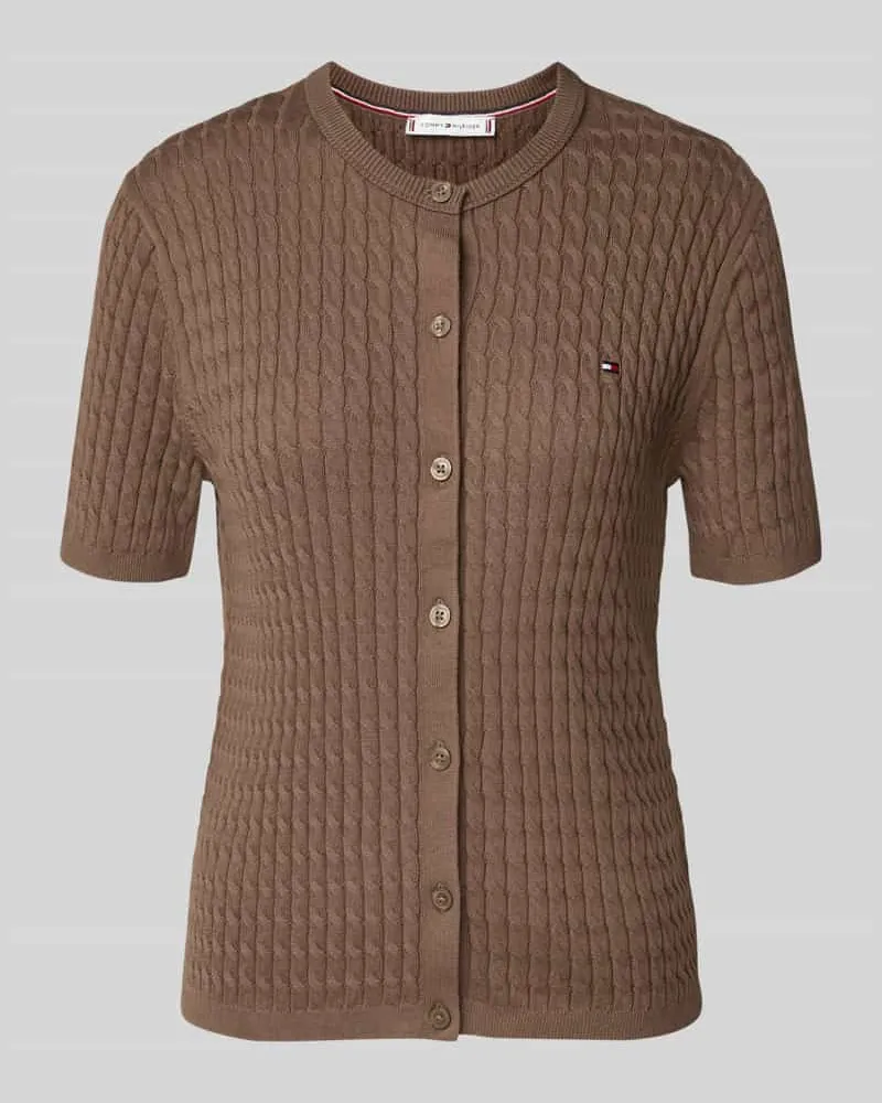 Tommy Hilfiger Regular Fit Strickjacke aus reiner Baumwolle Hellbraun