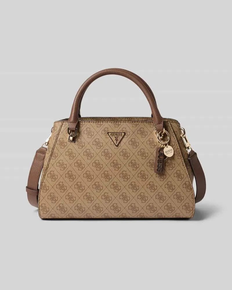 Guess Handtasche mit Label-Applikation Modell 'NOELLE LUXURY SATCHEL Taupe