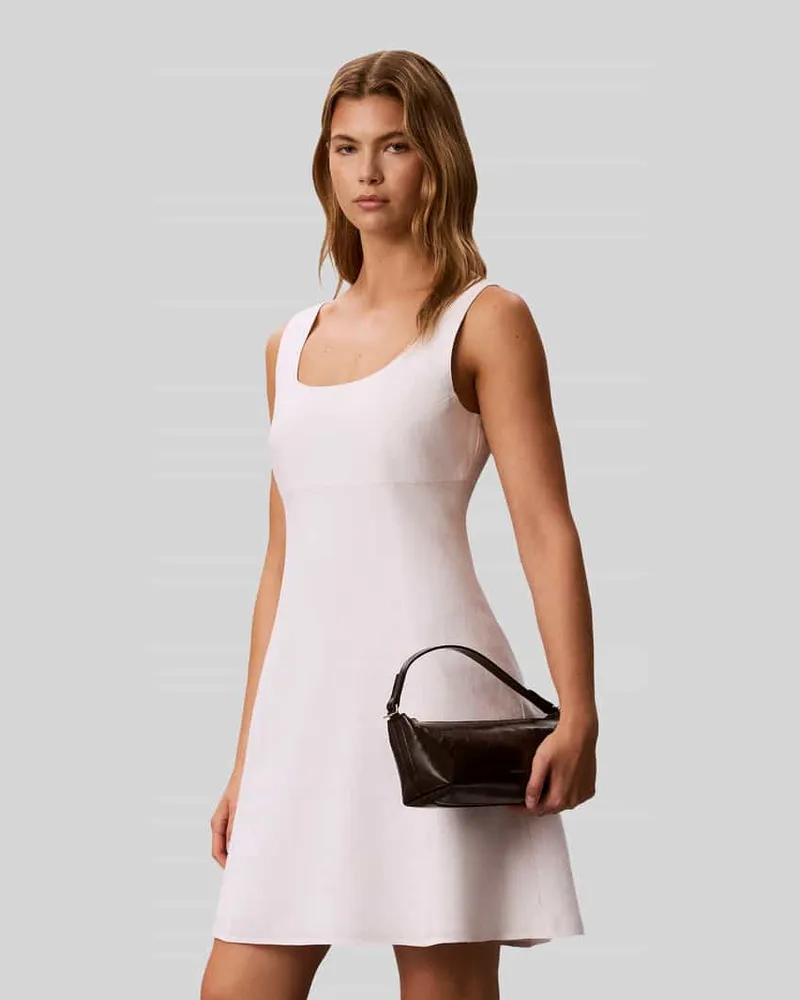 Calvin Klein Henkeltasche mit Label-Prägung Modell 'FOIL LOGO GLOSSY CONV BAG Dunkelbraun