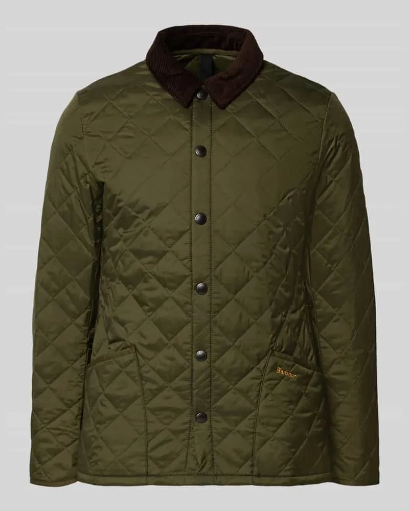 Barbour Steppjacke mit Umlegekragen Oliv