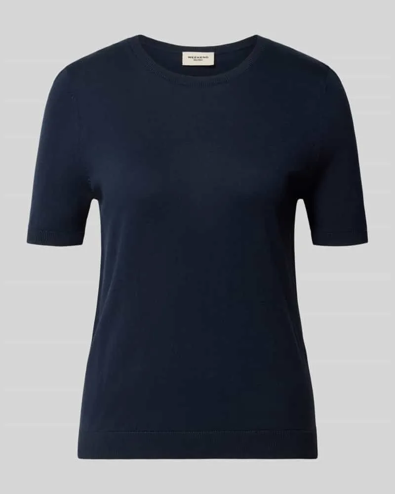 Max Mara Regular Fit Strickshirt aus Seiden-Baumwoll-Mix Modell 'WKDAGRO Dunkelblau