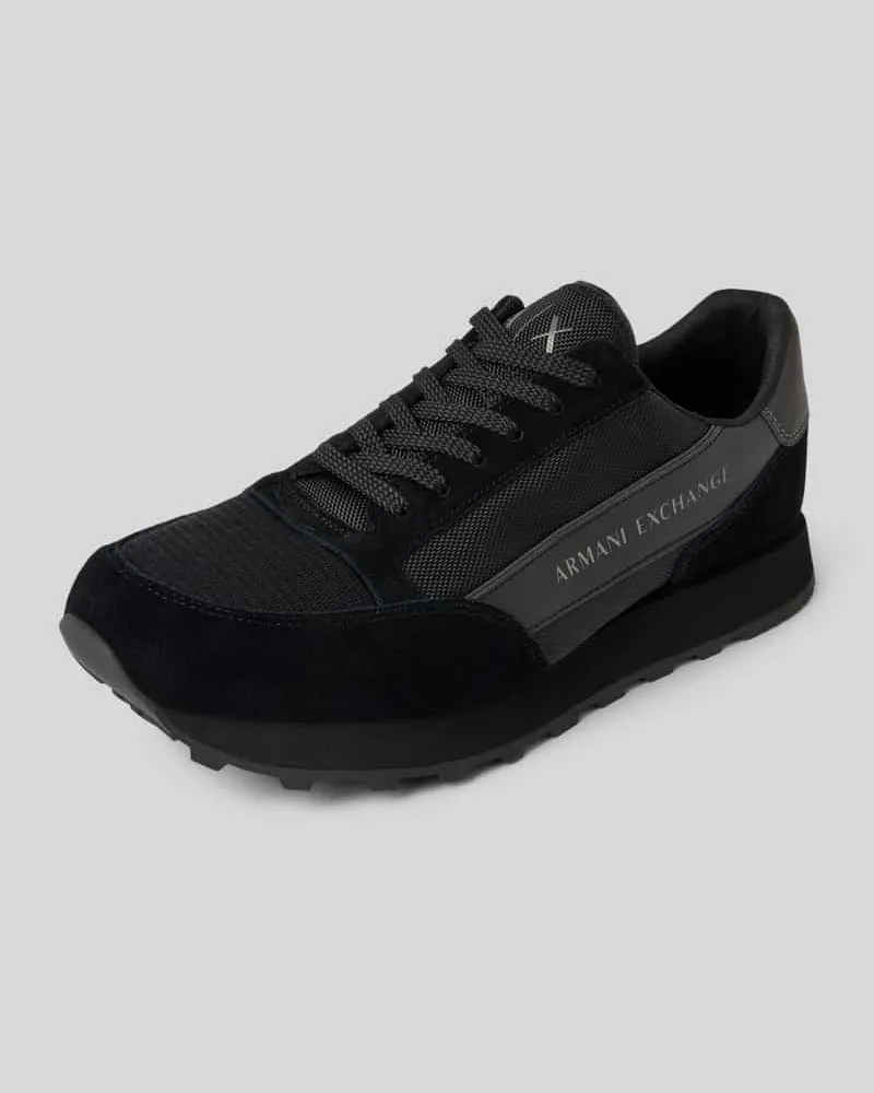 Armani Exchange Sneaker mit Label-Print Modell 'ENGLISH Black