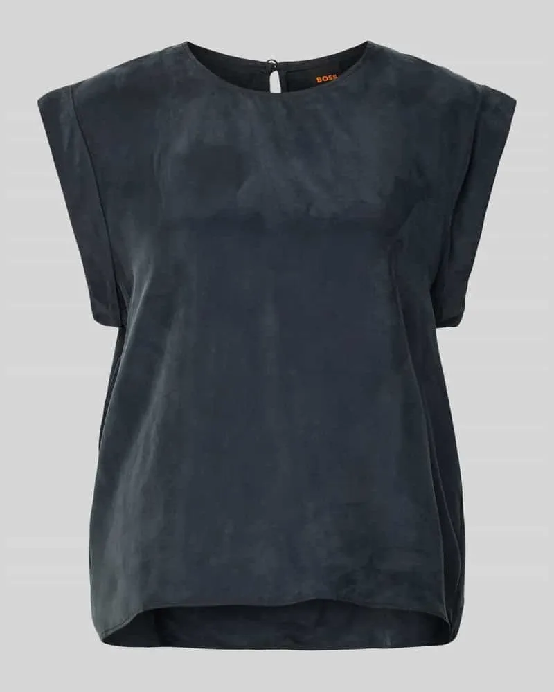 HUGO BOSS Regular Fit Blusentop aus Cupro-Viskose-Mix Black