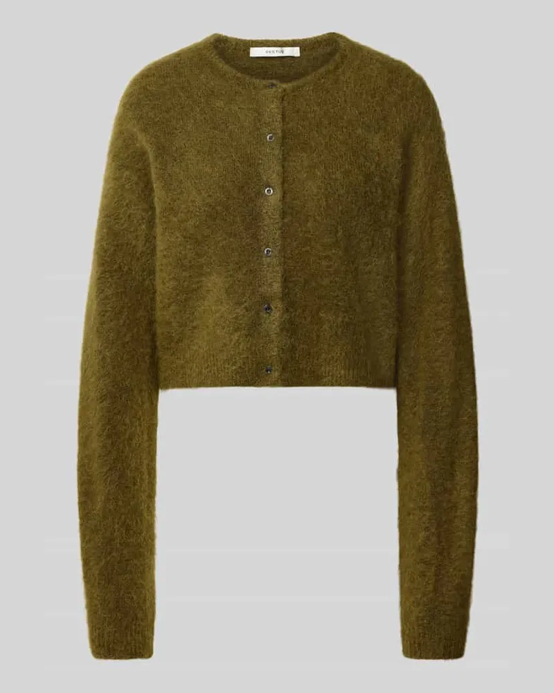 Gestuz Strickjacke aus Woll-Mohair-Mix Modell 'debbie Gruen