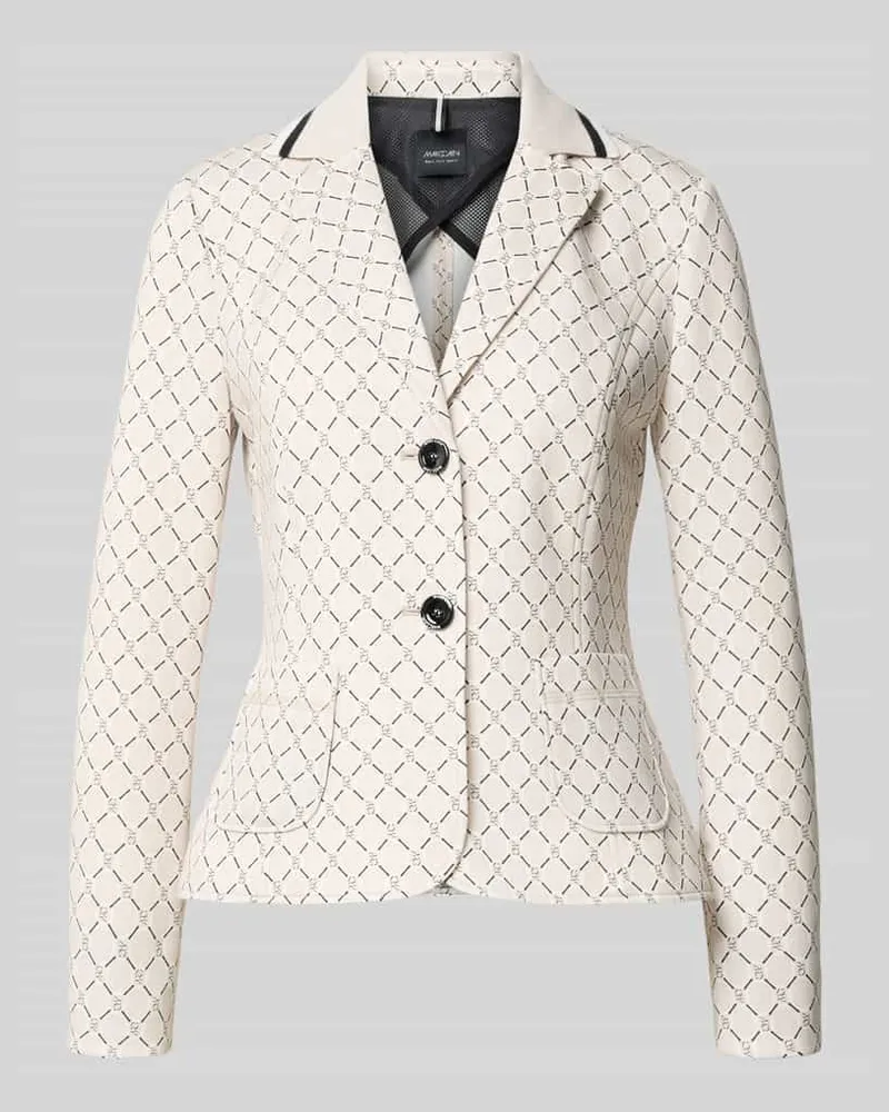 Marc Cain Slim Fit Blazer mit aufgesetzten Taschen und Knopfverschluss Sand