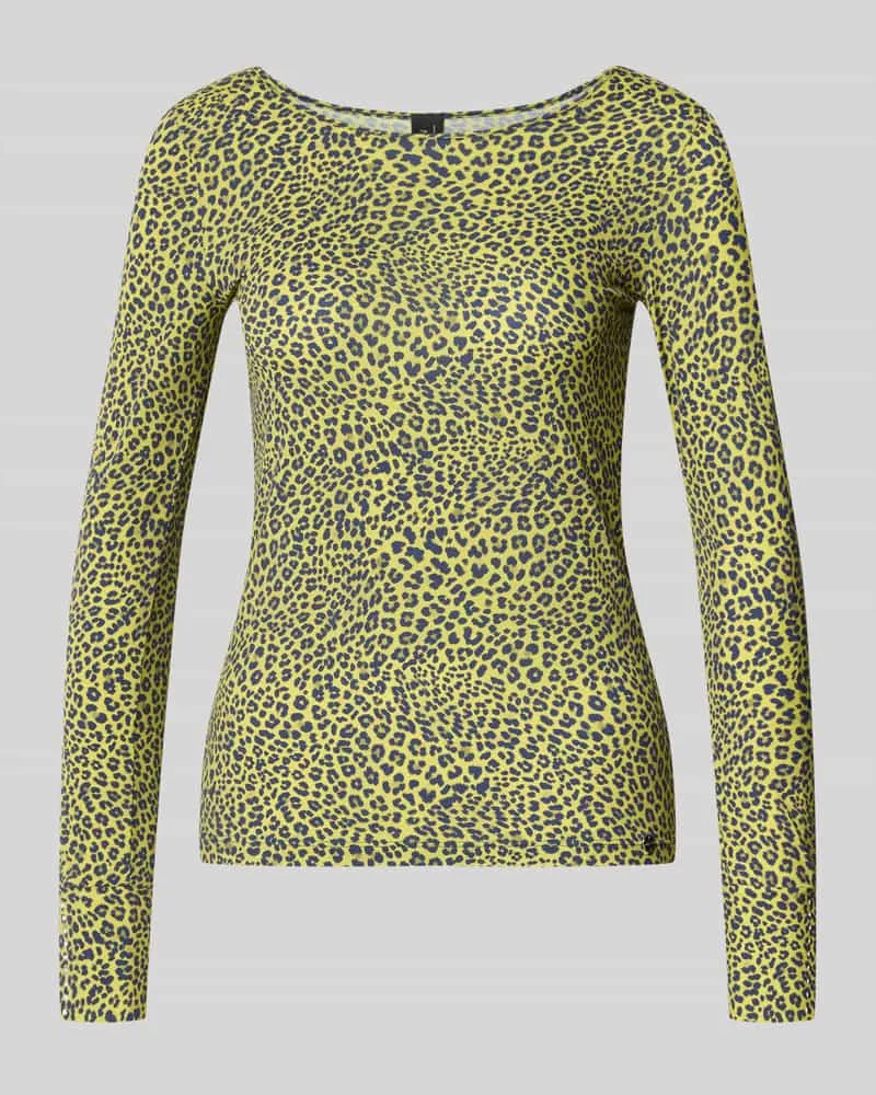 Marc Cain Longsleeve im Allover-Look mit Rundhalsausschnitt Apfel