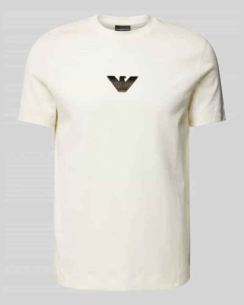 Emporio Armani T-Shirt mit Label-Stitching Offwhite