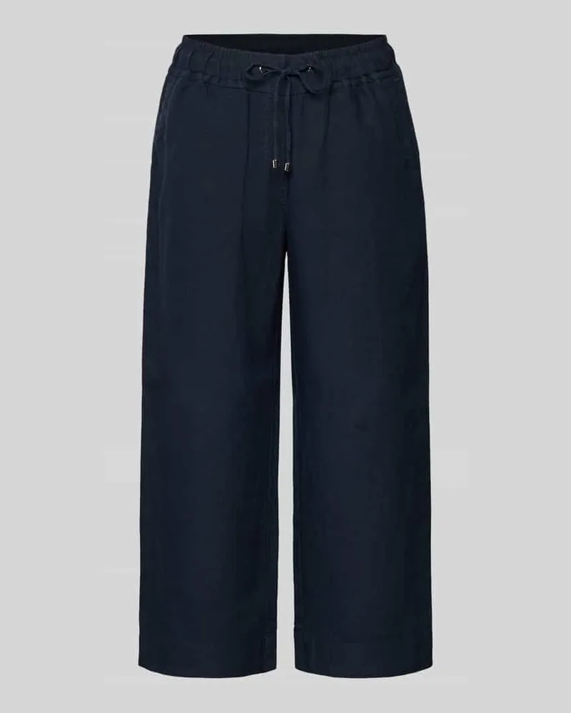TONI Wide Leg Leinenhose mit verkürztem Schnitt Modell 'PIA Dunkelblau