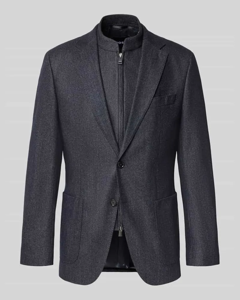 HUGO BOSS Slim Fit Sakko aus Woll-Mix mit Kaschmir-Anteil Modell 'H-Hutson Marine