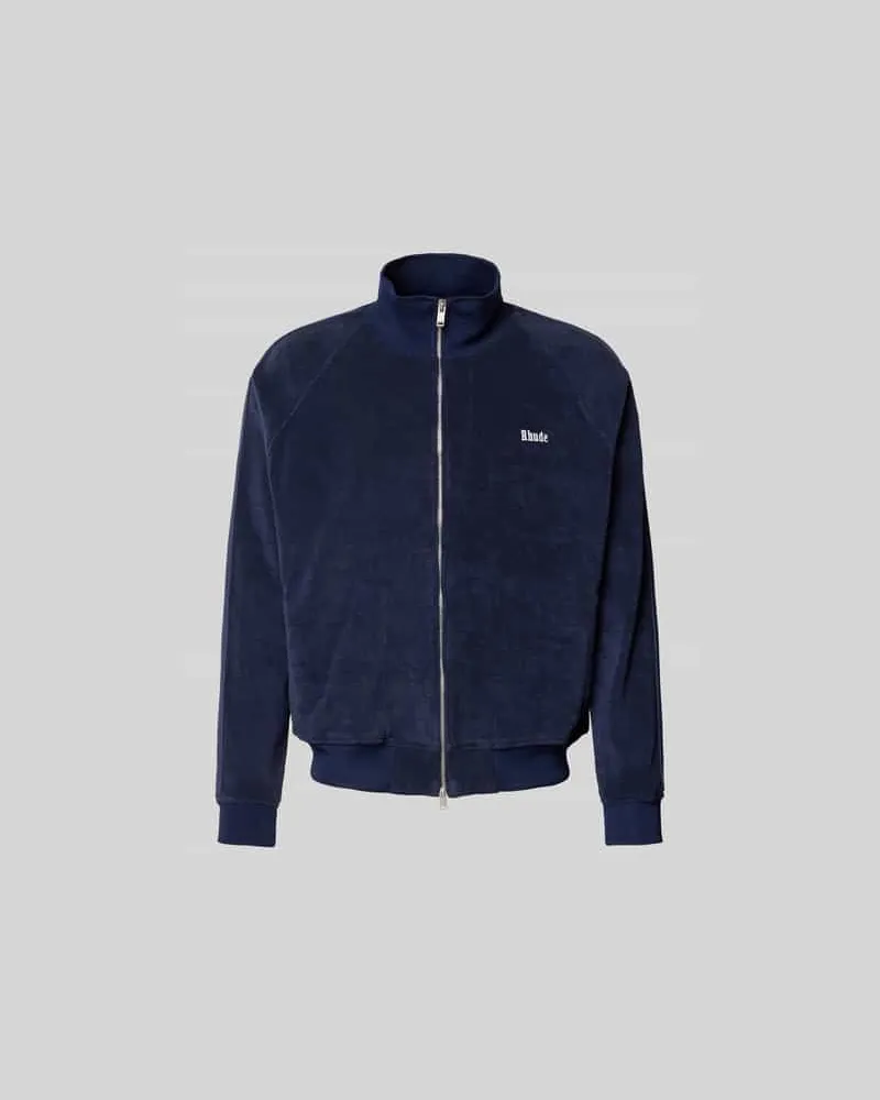 RHUDE Oversized Sweatjacke aus Baumwolle Blau