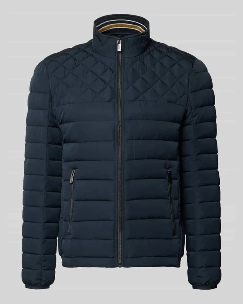 Christian Berg Steppjacke mit Stehkragen und Reißverschlusstaschen Marine