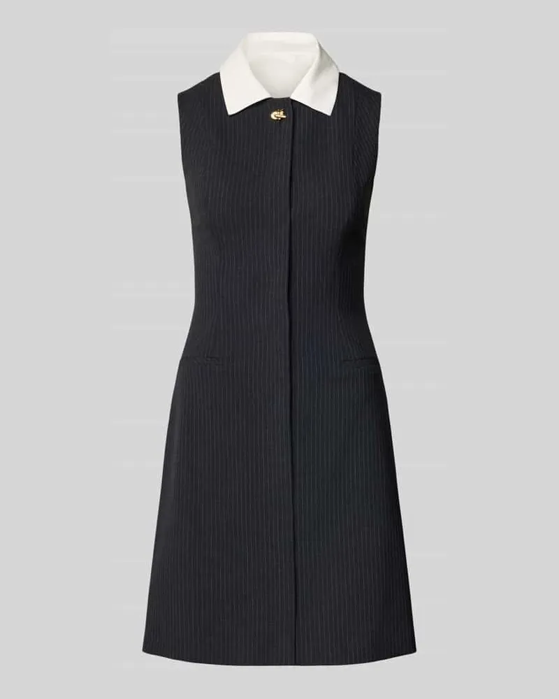 HUGO BOSS Eng anliegendes Etuikleid mit Hemdkragen Modell 'KALEDONI Anthrazit