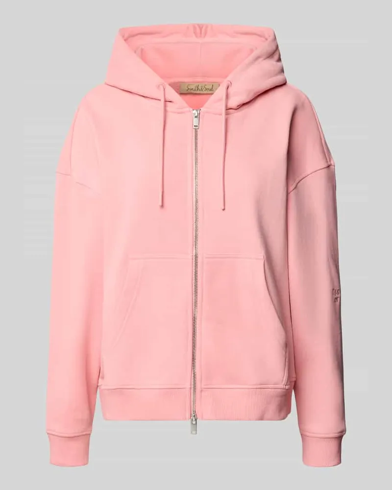 Smith & Soul Oversized Sweatjacke mit Kapuze Pink