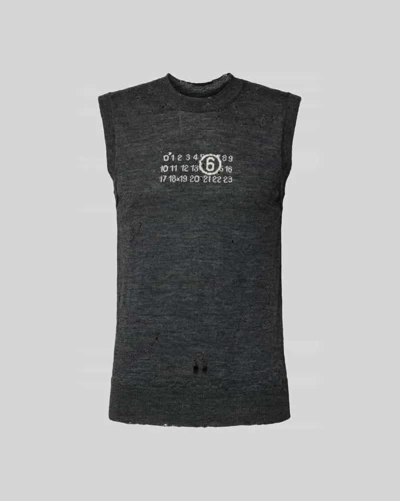 Maison Margiela Slim Fit Top aus reiner Schurwolle Anthrazit
