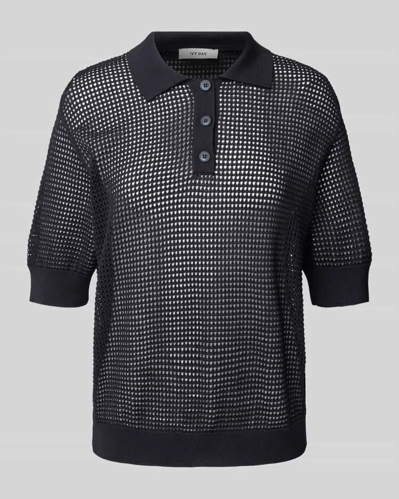 IVY & OAK Poloshirt mit Lochstickerei Modell 'FLO Marine