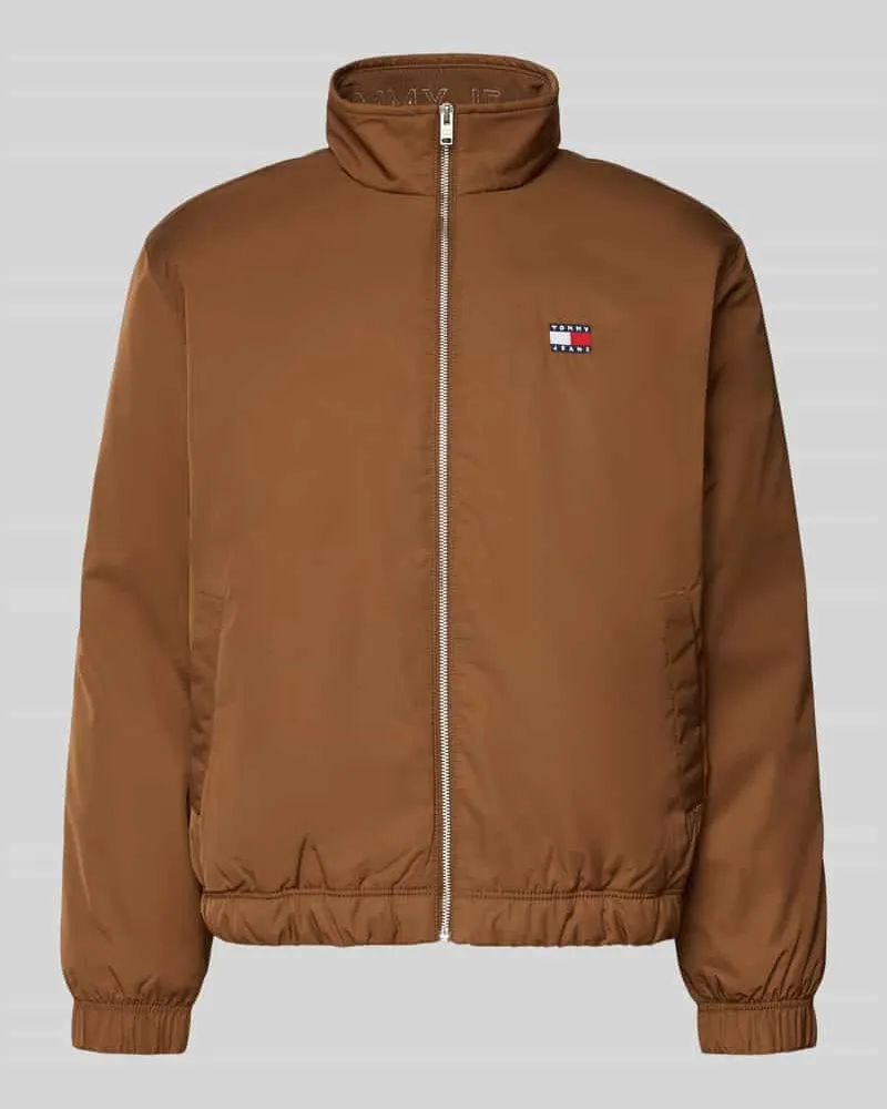 Tommy Hilfiger Relaxed Fit Bomberjacke mit Stehkragen Hellbraun