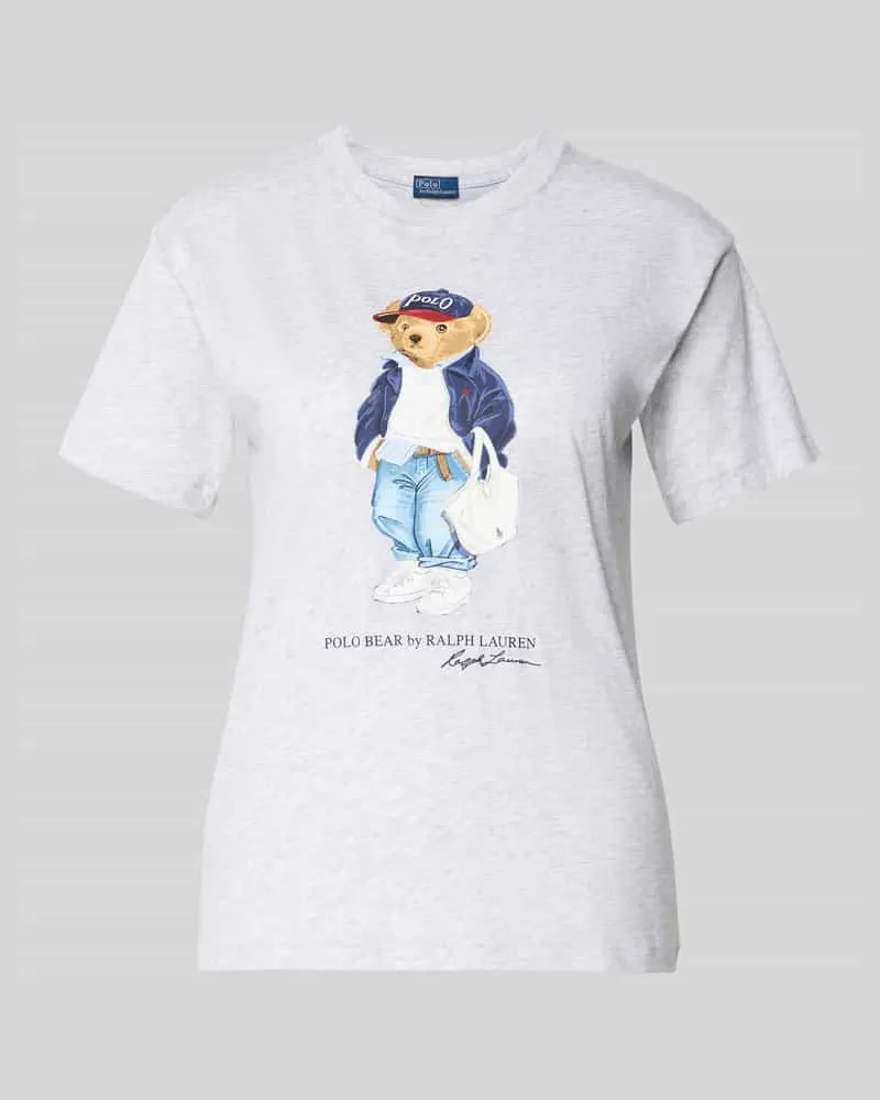 Ralph Lauren Regular Fit T-Shirt mit Polo Bear Print Hellgrau