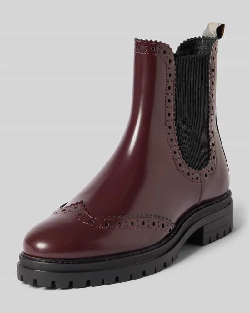 Barbour Chelsea Boots aus echtem Leder Modell 'FAWNE Bordeaux