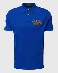 Ralph Lauren Custom Slim Fit Poloshirt mit Motiv-Stitching Blau