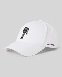 Karl Lagerfeld Basecap mit Label-Print Weiss