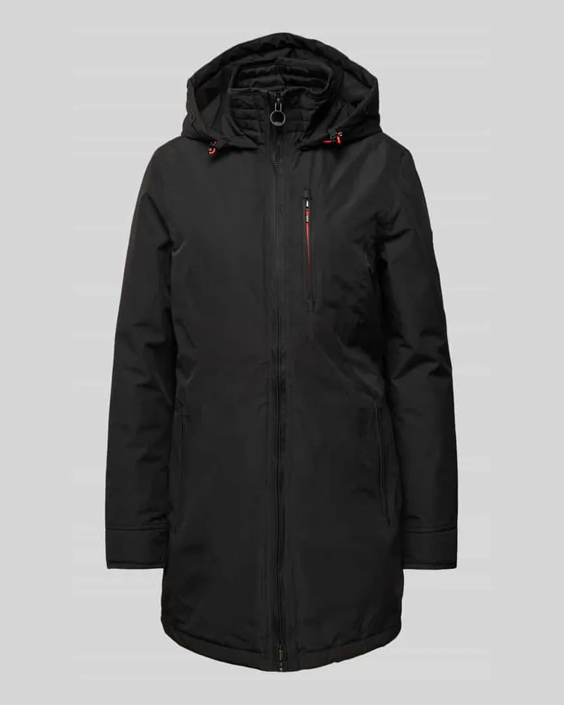 Wellensteyn Regular Fit Parka mit Reißverschlusstasche Modell 'WESTWIND Black