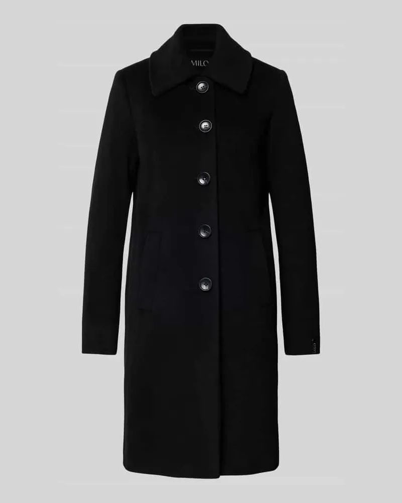 Milo Coats Kurzmantel aus Lanawolle-Mix mit Umlegekragen Modell 'ISA Black